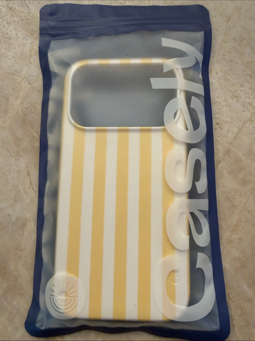 Casely Yellow & White Striped Protective Phone Case
